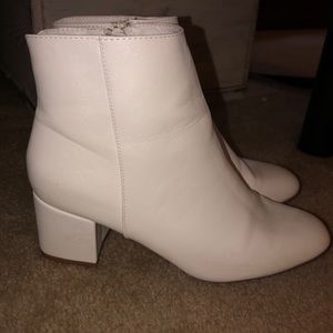 White booties w/ heel